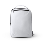 Mochila de poliéster reciclado con espalda y asas acolchadas 14'' color blanco segunda vista