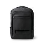 Mochila ejecutiva de piel sintética con doble bolsillo acolchado 17” color negro segunda vista