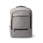 Mochila ejecutiva de piel sintética con doble bolsillo acolchado 17” color gris segunda vista