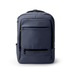 Mochila ejecutiva de piel sintética con doble bolsillo acolchado 17” color azul marino segunda vista