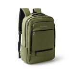 Mochila ejecutiva de piel sintética con doble bolsillo acolchado 17” color verde oscuro
