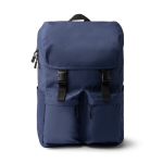 Mochila de poliéster reciclado con solapa con hebillas 15” color azul marino segunda vista