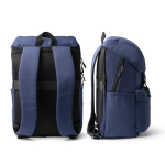 Mochila de poliéster reciclado con solapa con hebillas 15” color azul marino vista detalle 6