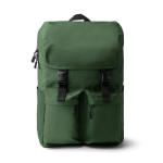Mochila de poliéster reciclado con solapa con hebillas 15” color verde oscuro segunda vista