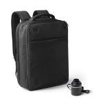 Mochila de poliéster eco con compresión al vacío con bomba eléctrica 15” color negro primera vista de uso