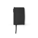 Libreta de tapa rígida de polipiel con bolígrafo tinta azul A6 hojas a rayas color negro segunda vista