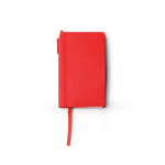 Libreta de tapa rígida de polipiel con bolígrafo tinta azul A6 hojas a rayas color rojo segunda vista