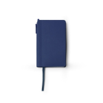 Libreta de tapa rígida de polipiel con bolígrafo tinta azul A6 hojas a rayas color azul marino segunda vista