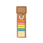 Marcapáginas multifunción de cartón reciclado con notas adhesivas color natural segunda vista