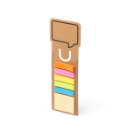 Marcapáginas multifunción de cartón reciclado con notas adhesivas color natural primera vista de uso