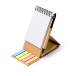 Set de escritorio de cartón reciclado con soporte móvil tinta azul color natural vista detalle 7