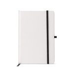 Libreta de cartón con soporte para bolígrafo A5 hojas a rayas color negro segunda vista