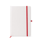 Libreta de cartón con soporte para bolígrafo A5 hojas a rayas color rojo segunda vista