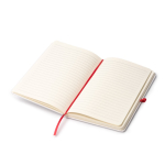Libreta de cartón con soporte para bolígrafo A5 hojas a rayas color rojo vista detalle 1