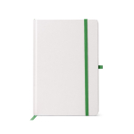 Libreta de cartón con soporte para bolígrafo A5 hojas a rayas color verde segunda vista