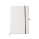 Libreta de cartón con soporte para bolígrafo A5 hojas a rayas color plateado segunda vista