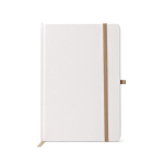 Libreta de cartón con soporte para bolígrafo A5 hojas a rayas color dorado segunda vista
