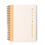 Libreta de cartón reciclado de briks de leche con detalle de bambú A5 color natural segunda vista