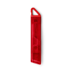 Cutter con diseño translúcido y sistema de seguridad auto-retráctil color rojo segunda vista