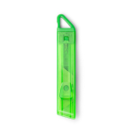 Cutter con diseño translúcido y sistema de seguridad auto-retráctil color verde segunda vista