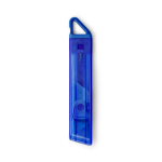 Cutter con diseño translúcido y sistema de seguridad auto-retráctil color azul real segunda vista