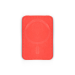 Tarjetero magnético de piel sintética con dos compartimentos color rojo