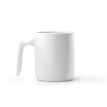 Taza de cerámica con asa ergonómica y acabado exterior brillante 350ml color blanco segunda vista