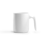 Taza de cerámica con asa ergonómica y acabado exterior brillante 350ml color blanco tercera vista