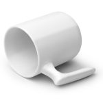 Taza de cerámica con asa ergonómica y acabado exterior brillante 350ml color blanco vista detalle 1