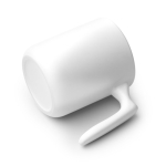 Taza de cerámica con asa ergonómica y acabado exterior brillante 350ml color blanco vista detalle 2