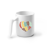Taza de cerámica con asa ergonómica y acabado exterior brillante 350ml color blanco vista detalle 3