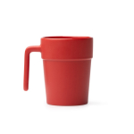 Taza de cerámica con asa ergonómica e interior a juego 250ml color rojo segunda vista