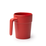 Taza de cerámica con asa ergonómica e interior a juego 250ml color rojo primera vista de uso