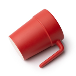 Taza de cerámica con asa ergonómica e interior a juego 250ml color rojo vista detalle 2