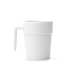 Taza de cerámica con asa ergonómica e interior a juego 250ml color blanco segunda vista