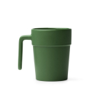 Taza de cerámica con asa ergonómica e interior a juego 250ml color verde oscuro segunda vista