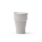 Vaso plegable de silicona con acabado mate y anillo extraíble 400ml color gris segunda vista