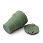 Vaso plegable de silicona con acabado mate y anillo extraíble 400ml color verde oscuro vista detalle 3