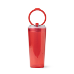 Vaso translúcido con pajita, asa abatible y sistema antigoteo 670ml color rojo segunda vista