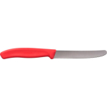 Cuchillo de mesa de acero inoxidable fabricado en UE Victorinox color rojo cuarta vista