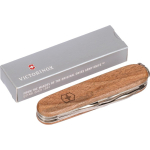Navaja de acero inoxidable y madera Victorinox con 10 funciones color madera sexta vista