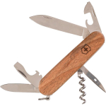 Navaja de acero inoxidable y madera Victorinox con 10 funciones tercera vista