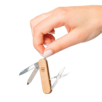 Navaja de acero inoxidable y madera Victorinox con 5 funciones sexta vista