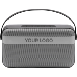 Altavoz inalámbrico con doble altavoz de graves BrandCharger 16W color plateado cuarta vista