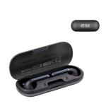 Auriculares inalámbricos con estuche de carga USB-C BrandCharger color grafito vista de impresión