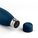 Botella de acero inoxidable reciclado antigoteo con acabado mate 700ml color azul primera vista