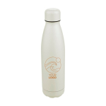 Botella de acero inoxidable reciclado antigoteo con acabado mate 700ml color blanco segunda vista