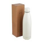 Botella de acero inoxidable reciclado antigoteo con acabado mate 700ml color blanco tercera vista