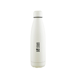 Botella de acero inoxidable reciclado antigoteo con acabado mate 700ml color blanco vista de impresión