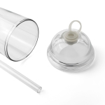Vaso de RPET con tapa de rosca y pajita con tapón de silicona 500ml color transparente séptima vista